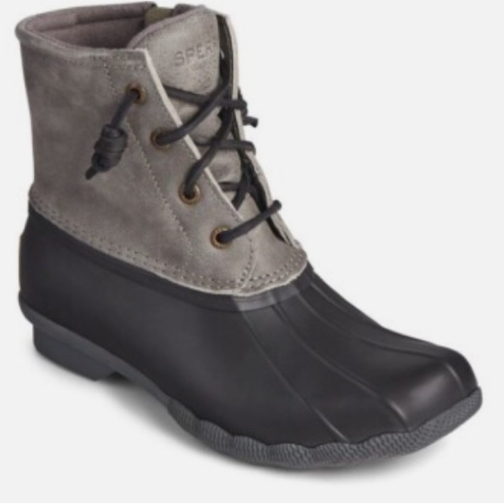 EUC Sperry Women’s Saltwater Duck Boot- Black/Gray 6